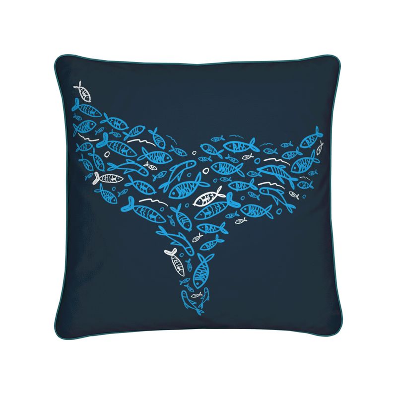 Whale Tail - Cushion Cover Blue