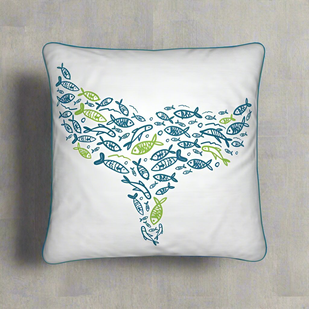 Whale Tail - Cushion Cover White