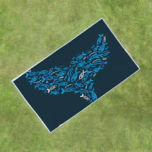 Whale Tail - Towel Blue