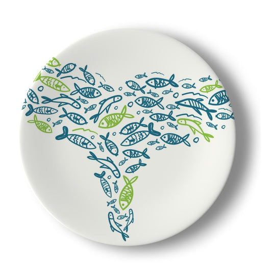 Whale Tail - Bone China Dinner Plates White