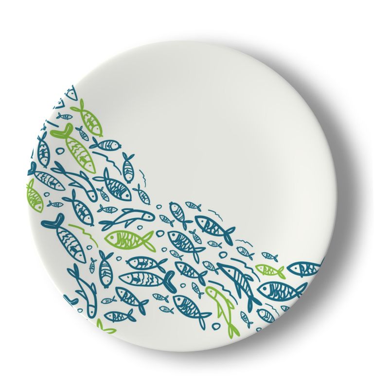 Whale Tail - Bone China Dinner Plates White