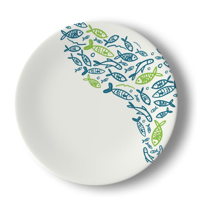 Whale Tail - Bone China Dinner Plates White