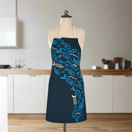 Whale Tail - Apron Blue